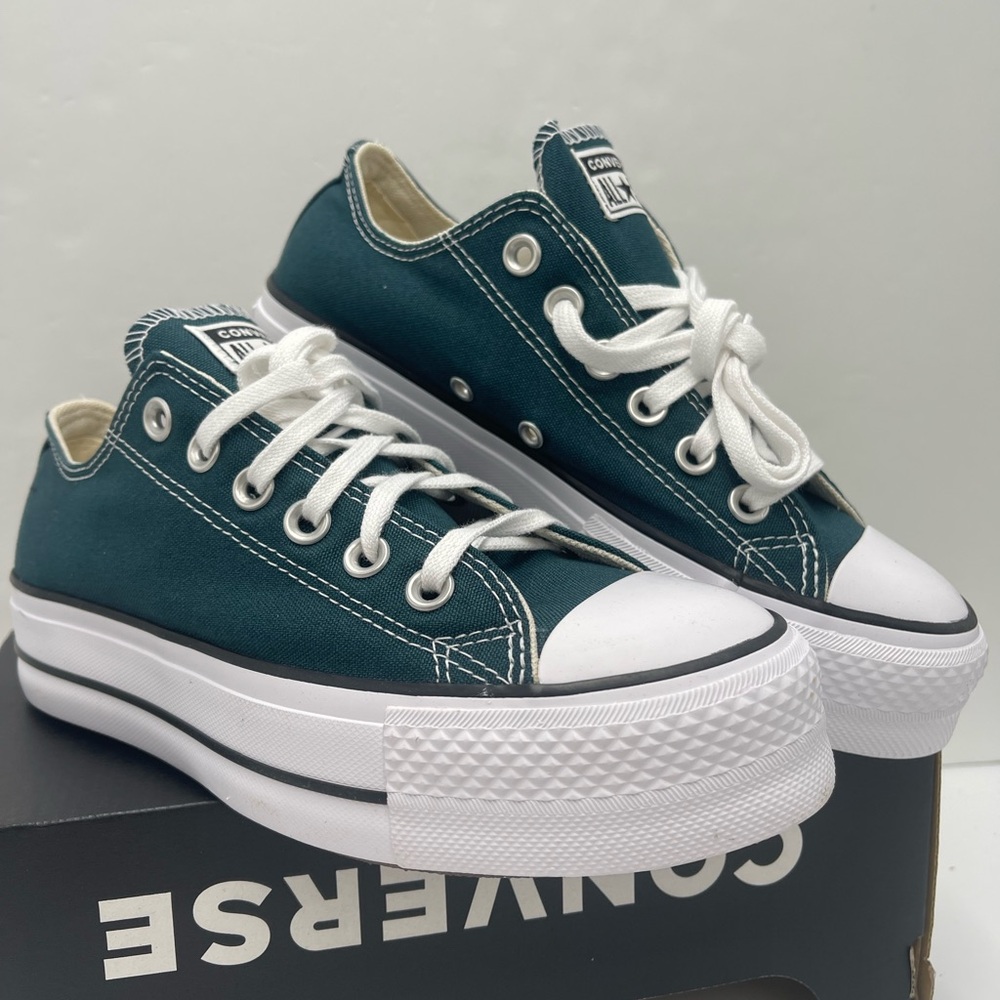Converse Women's CTAS LIFT OX
DARKLY JADED/WHITE/BLACK Canvas Platform Sneakers - Picture 4 of 16